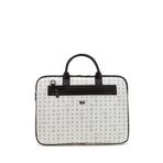 Bilik Deri RH09 BUSİNESS-MN Monogram Beyaz Siyah Unisex Laptop ve Evrak Çantası