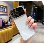 Bilişim Aksesuar Iphone 14 Pro Max Kamera Korumalı Çerçeveli Silikon Telefon Kılıfı - Gold