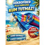 Bilmar Mikrofiber Ultra Emici Hızlı Kuruyan Kum Tutmaz Spor, Havuz, Plaj Havlusu 70 x 140 cm x 2 Adet - Çok Renkli