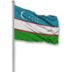 Bilsan Bayrak Özbekistan Ülke Bayrağı 1. Kalite Raşel Kumaş 400x600 Cm