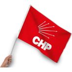 Bilsan Bayrak Sopalı Chp Parti Bayrağı (100 Adet) Raşel Kumaş 50X75 cm