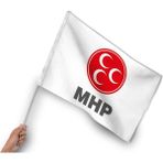 Bilsan Bayrak Sopalı Mhp Parti Bayrağı (10 Adet) Raşel Kumaş 50X75 cm