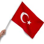 Bilsan Bayrak Sopalı Türk Bayrağı 40X60 cm (50 Adet) 1.kalite Alpaka Kumaş