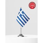 Bilsan Yunanistan Tekli Masa Bayrağı Set - Saten Kumaş
