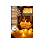 Bilumum Ivır Zıvır Led Mum 24 Adet Ledli Mum Dalgalı Model Işıklı Tealight Mum Pilli