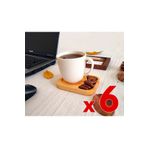 BİLWOOD Ahşap Kupa Bardak Altlığı 6 Adet (çam)
