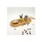 BİLWOOD Ahşap Oval Kahve Sunum Tepsisi 27x12x1,8 Mini Kalp Şekerlik Ahşap 27 cm