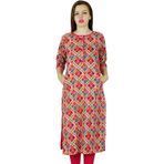 Bimba Kurti Kurta Hint Pamuk Çok Renkli Kadın Tunik