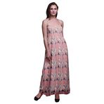 Bimba Swing Shift Batik Baskılı Fırfırlı Pembe Somon Kadın Elbise
