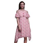 Bimba Vardiya Şık Stil Soğuk Omuz Magenta 2 Kadın Elbise