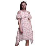 Bimba Vardiya Şık Stil Soğuk Omuz Pembe Light Pink Kadın Elbise