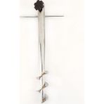 Bimbambom Metal Sıkma Aparatlı Plaj Şemsiye Kazığı, 40 cm Uzunlukta Sağlam Bahçe Demir Kazık