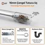 BİMEX Kanal Açma Makinesi Spiral Ucu Honi 16_ mm – Profesyonel Kılavuz Yay – Gider ve Kanalizasyon Açma. - ÇENGEL
