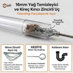 BİMEX Kanal Açma Makinesi Spiral Ucu Zincirli 16_ mm – Profesyonel Kılavuz Yay – Gider ve Kanalizasyon Açma. - YAĞ TEMİZLEME