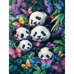 Bimkole DIY 5D Diamond Painting Aksesuarı Panda, Boyama Kiti Tam Yuvarlak Matkap Sayılarla Boyama Boyama Boyama Nakış Kanaviçe Elmas Dekorasyon 30x40 cm gn1433