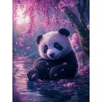 Bimkole DIY 5D Diamond Painting Aksesuarı Panda, Boyama Kiti Tam Yuvarlak Matkap Sayılarla Boyama Boyama Boyama Nakış Kanaviçe Elmas Dekorasyon 30x40 cm gn1593