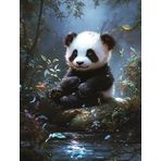 Bimkole DIY 5D Diamond Painting Aksesuarı Panda, Boyama Kiti Tam Yuvarlak Matkap Sayılarla Boyama Boyama Boyama Nakış Kanaviçe Elmas Dekorasyon 30x40 cm gn1819
