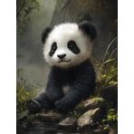 Bimkole DIY 5D Diamond Painting Aksesuarı Panda, Boyama Kiti Tam Yuvarlak Matkap Sayılarla Boyama Boyama Boyama Nakış Kanaviçe Elmas Dekorasyon 30x40 cm gn1841
