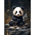 Bimkole DIY 5D Diamond Painting Aksesuarı Panda, Boyama Kiti Tam Yuvarlak Matkap Sayılarla Boyama Boyama Boyama Nakış Kanaviçe Elmas Dekorasyon 30x40 cm gn1853