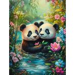 Bimkole DIY 5D Diamond Painting Aksesuarı Panda, Boyama Kiti Tam Yuvarlak Matkap Sayılarla Boyama Boyama Boyama Nakış Kanaviçe Elmas Dekorasyon 30x40 cm gn1874