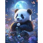 Bimkole DIY 5D Diamond Painting Aksesuarı Panda, Boyama Kiti Tam Yuvarlak Matkap Sayılarla Boyama Boyama Boyama Nakış Kanaviçe Elmas Dekorasyon 30x40 cm gn2057