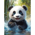 Bimkole DIY 5D Diamond Painting Aksesuarı Panda, Boyama Kiti Tam Yuvarlak Matkap Sayılarla Boyama Boyama Boyama Nakış Kanaviçe Elmas Dekorasyon 30x40 cm gn2117