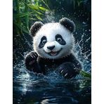 Bimkole DIY 5D Diamond Painting Aksesuarı Panda, Boyama Kiti Tam Yuvarlak Matkap Sayılarla Boyama Boyama Boyama Nakış Kanaviçe Elmas Dekorasyon 30x40 cm gn2124