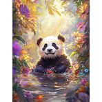 Bimkole DIY 5D Diamond Painting Aksesuarı Panda, Boyama Kiti Tam Yuvarlak Matkap Sayılarla Boyama Boyama Boyama Nakış Kanaviçe Elmas Dekorasyon 30x40 cm gn2153