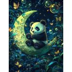 Bimkole DIY 5D Diamond Painting Aksesuarı Panda, Boyama Kiti Tam Yuvarlak Matkap Sayılarla Boyama Boyama Boyama Nakış Kanaviçe Elmas Dekorasyon 40X50 cm gn1491