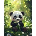 Bimkole DIY 5D Diamond Painting Aksesuarı Panda, Boyama Kiti Tam Yuvarlak Matkap Sayılarla Boyama Boyama Boyama Nakış Kanaviçe Elmas Dekorasyon 40X50 cm gn1545
