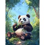 Bimkole DIY 5D Diamond Painting Aksesuarı Panda, Boyama Kiti Tam Yuvarlak Matkap Sayılarla Boyama Boyama Boyama Nakış Kanaviçe Elmas Dekorasyon 40X50 cm gn1620