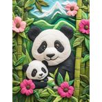 Bimkole DIY 5D Diamond Painting Aksesuarı Panda, Boyama Kiti Tam Yuvarlak Matkap Sayılarla Boyama Boyama Boyama Nakış Kanaviçe Elmas Dekorasyon 40X50 cm gn1811