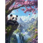 Bimkole DIY 5D Diamond Painting Aksesuarı Panda, Boyama Kiti Tam Yuvarlak Matkap Sayılarla Boyama Boyama Boyama Nakış Kanaviçe Elmas Dekorasyon 40X50 cm gn1842