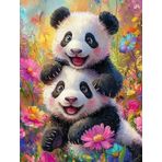 Bimkole DIY 5D Diamond Painting Aksesuarı Panda, Boyama Kiti Tam Yuvarlak Matkap Sayılarla Boyama Boyama Boyama Nakış Kanaviçe Elmas Dekorasyon 40X50 cm gn1871