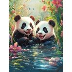 Bimkole DIY 5D Diamond Painting Aksesuarı Panda, Boyama Kiti Tam Yuvarlak Matkap Sayılarla Boyama Boyama Boyama Nakış Kanaviçe Elmas Dekorasyon 40X50 cm gn1880