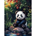 Bimkole DIY 5D Diamond Painting Aksesuarı Panda, Boyama Kiti Tam Yuvarlak Matkap Sayılarla Boyama Boyama Boyama Nakış Kanaviçe Elmas Dekorasyon 40X50 cm gn1886