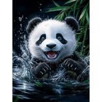Bimkole DIY 5D Diamond Painting Aksesuarı Panda, Boyama Kiti Tam Yuvarlak Matkap Sayılarla Boyama Boyama Boyama Nakış Kanaviçe Elmas Dekorasyon 40X50 cm gn2112