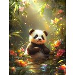 Bimkole DIY 5D Diamond Painting Aksesuarı Panda, Boyama Kiti Tam Yuvarlak Matkap Sayılarla Boyama Boyama Boyama Nakış Kanaviçe Elmas Dekorasyon 40X50 cm gn2151