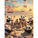 Bimkole DIY 5D Diamond Painting Aksesuarı Panda, Boyama Kiti Tam Yuvarlak Matkap Sayılarla Boyama Boyama Boyama Nakış Kanaviçe Elmas Dekorasyon 40X50 cm gn2222