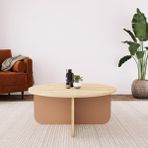 Bimossa Beca Orta Sehpa 80 cm Safir Üst - Tarçın O4110