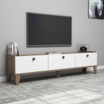 Bimossa E3620 Sümer Ceviz/beyaz Tv Ünitesi Modern Görünüm - Beyaz - Ceviz