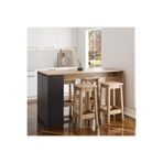 Bimossa Edgar G4822 4 Adet Sepet Tabureli Modern Mutfak Adası 160cm Antrasit Ahşap Üst Yemek Masası