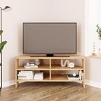 Bimossa Roy B1410 Köşe Tv Sehpası Ünitesi – Sepet Ahşap | Açık Raflı ve Modern Meşe