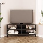 Bimossa ROY B1430 Köşe TV Ünitesi TV Sehpası – Siyah | Minimal Açık Raflı