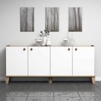 Bimossa Sümer Konsol Modern Görünüm Sepet Beyaz - 182 x 82 x 41 cm