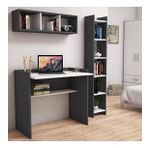 Bimossa U1030 Nurbanu Kitaplık Ve Raflı Çalışma Masası Antrasit/beyaz