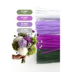 Bimotif 100lü tüylü tel şönil, 30 cm (25er adet Yeşil, Mor, Lila, Beyaz Şönil, Çiçek Yapımına Uygun) Tek Ebat