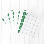Bimotif 2.75 cm 10 Sayfa Yeşil Beyaz Yılbaşı Çiçek Desenli Sticker Seti