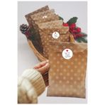 Bimotif 20li Puantiye Desenli Kese Kağıdı, Hediye Paketi (11x20 cm ) ve 35 adet Sticker