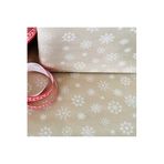 Bimotif 3lü Ambalaj, Paket Kağıdı, 70x100 cm Kar Desenli, Kraft-Beyaz Tek Ebat